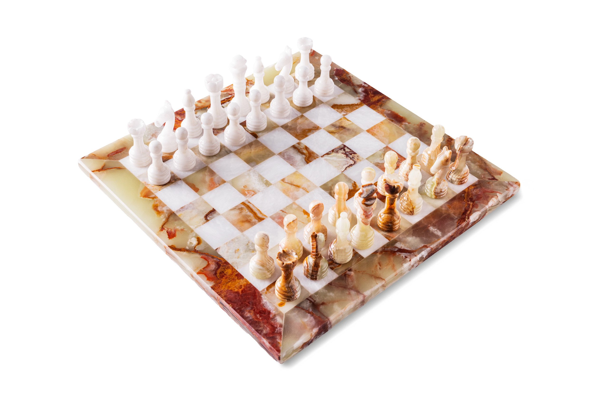 Szachy Marmurowe Onice Miele & Bianco Carrara