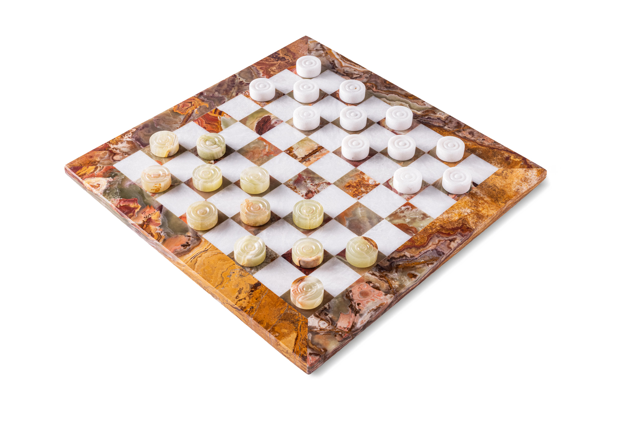 Warcaby Marmurowe Bianco & Onice Miele